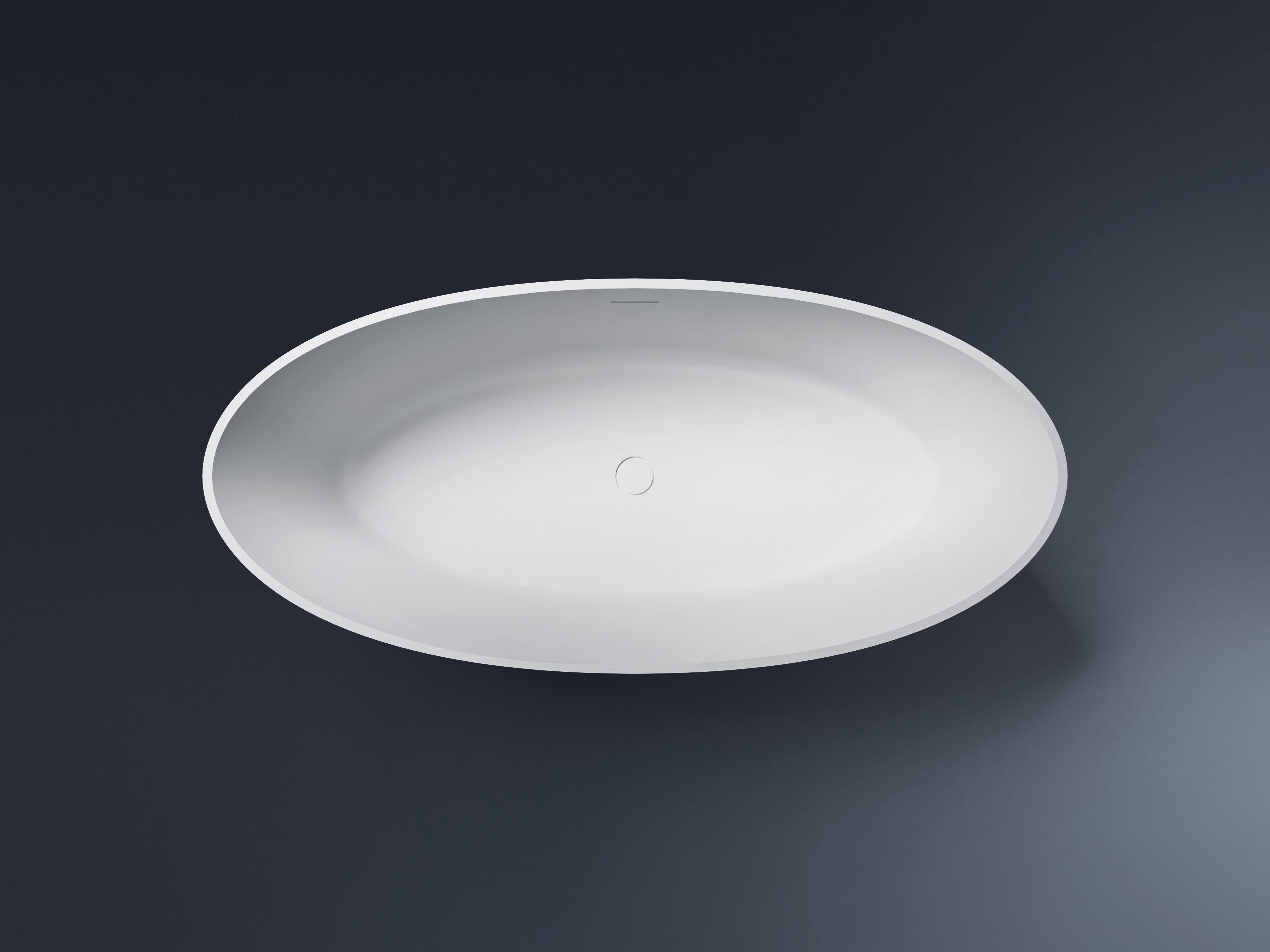 Овальная ванна в центре комнаты в твердой поверхности Gruppo Treesse мебель для ванной комнаты-отдельно стоящие ванны ARCH-00149866 - Вид №3