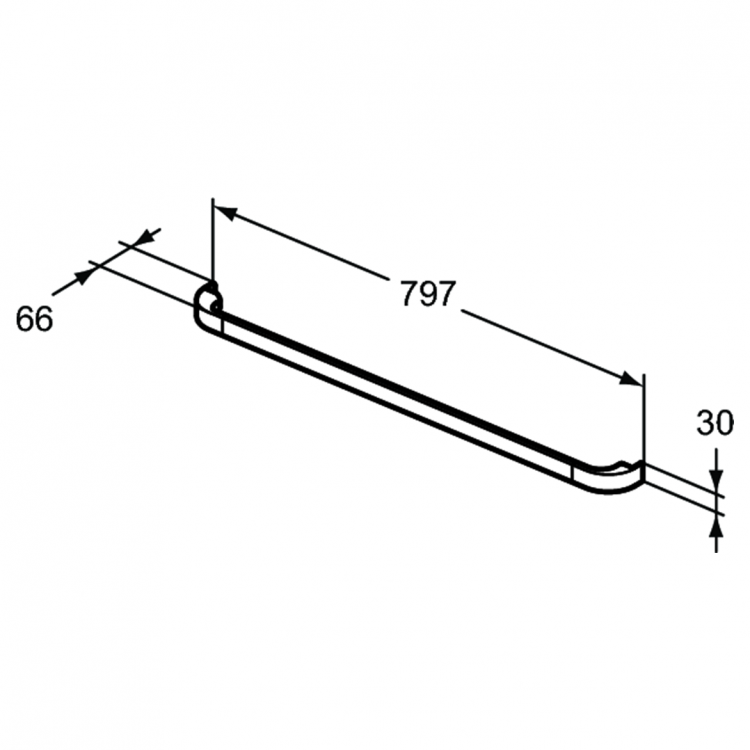 R4359WG Ручка для тумбы и декоративного модуля 797x66x30 мм для раковины Ideal Standard TONIC II - Вид №3
