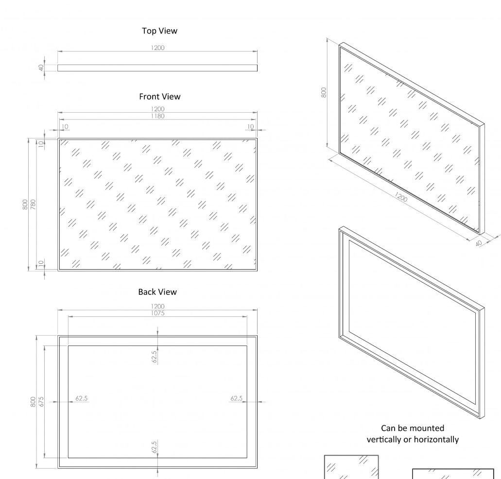 Прямоугольное металлическое зеркало с рамой стены LUSSO Moode ARCH-00087635 - Вид №12