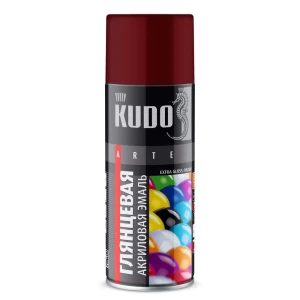 Эмаль аэрозольная для металлочерепицы KUDO акриловая глянцевая цвет вишневый 520 мл