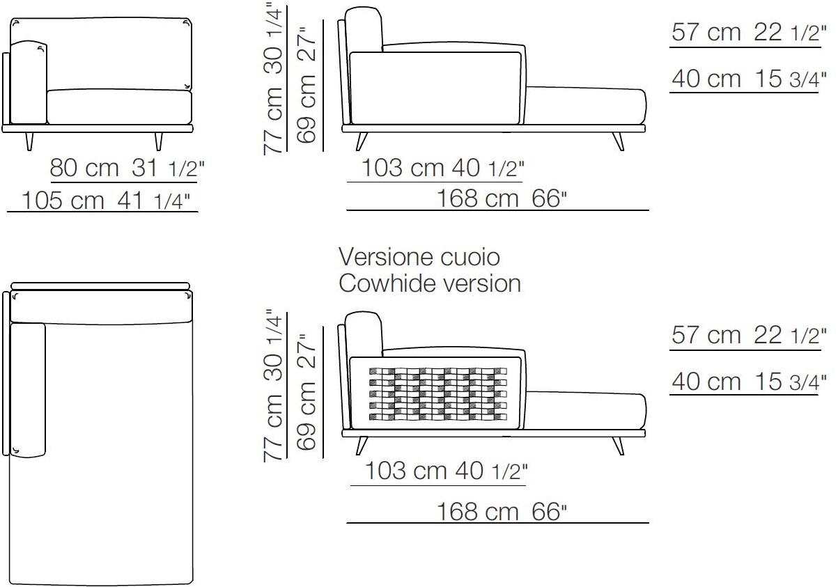 arflex Мягкая кушетка из ткани Frame sun-id-1446690 - Вид №1