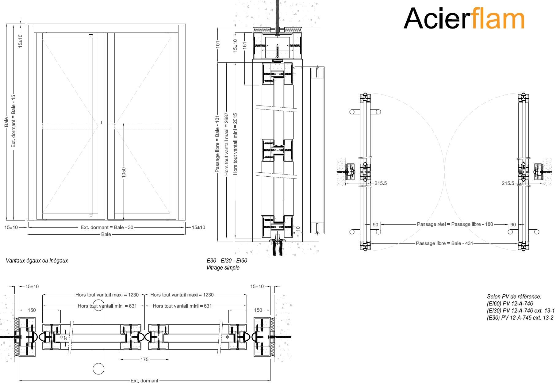 SVF Двустворчатая противопожарная дверь Acierflam Acierflam-bp2v - Вид №10