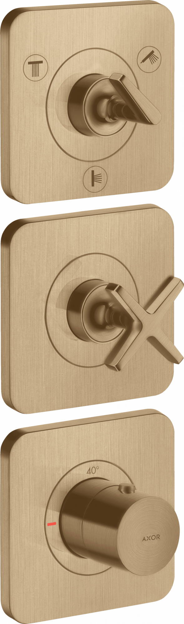 36704140 Термостатический модуль 380/120 для скрытого монтажа на 3 функции с накладками AXOR CITTERIO E
