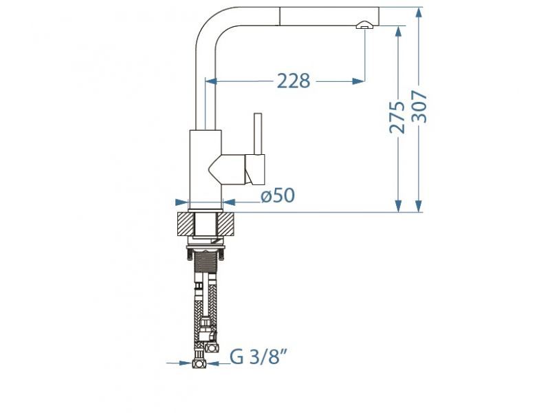 Смеситель кухонный  Alveus Zeos-P 1136505 - Вид №1