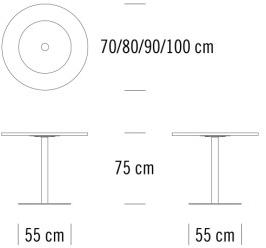 Thonet Круглый стол из нержавеющей стали и дерева S 1123 sun-id-1356539 - Вид №6