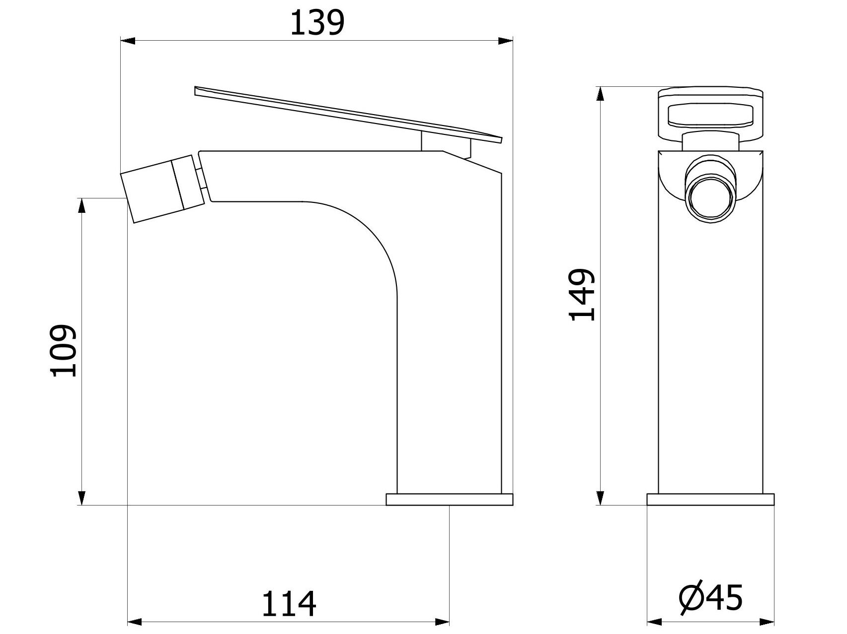 Смеситель для биде с поворотным горлышком IB K2 ARCH-00018776 - Вид №2