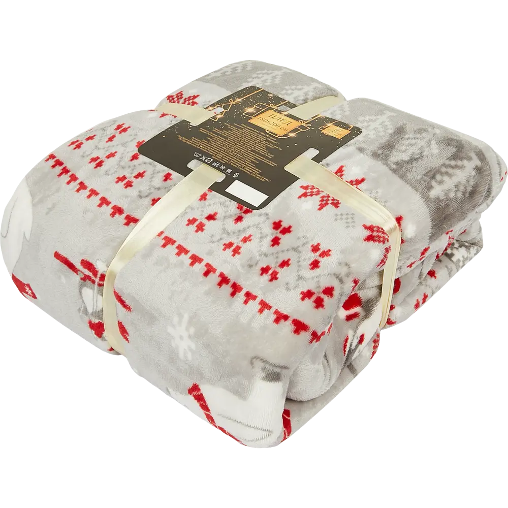 Плед Зима 180x200 см шерпа цвет серый 88771700 STLM-2022863 СТОЛИЦА ТЕКСТИЛЯ Новый год - Вид №1