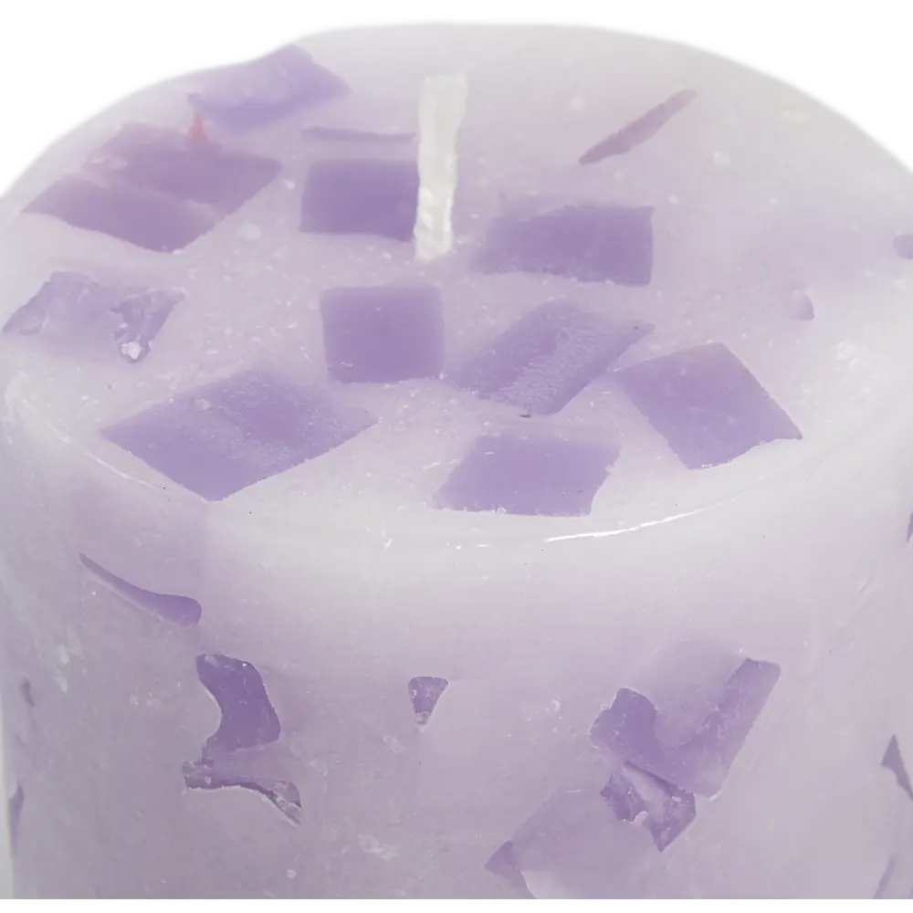 89369068 Свеча столбик ароматизированная Лаванда бело-фиолетовая 13 см STLM-0822388 Santreyd  - Вид №1