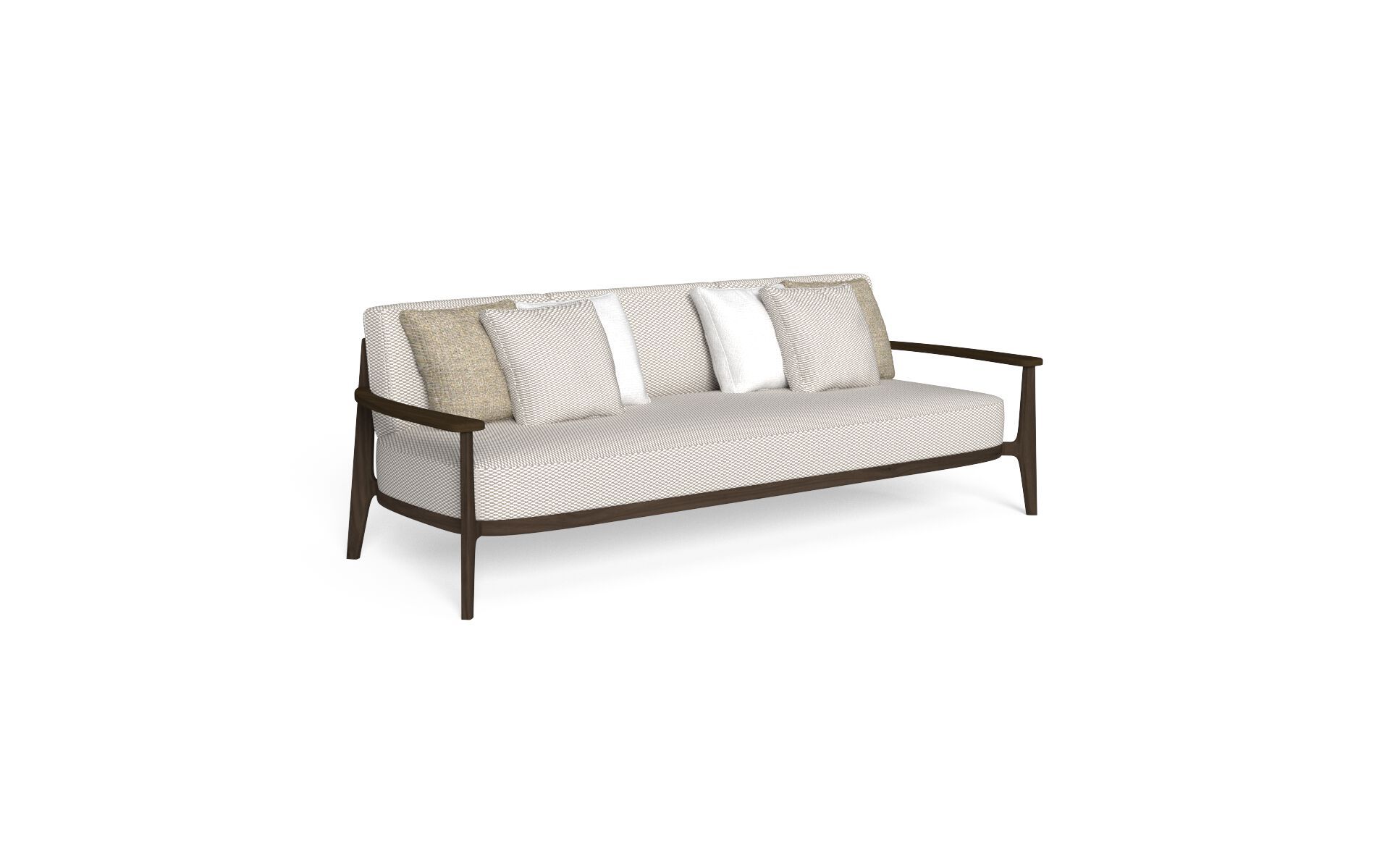 3-местный садовый диван из ткани и розового дерева Talenti Ever ARCH-00064065 - Вид №6