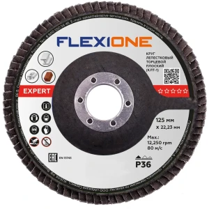 Круг лепестковый торцевой КЛТ1 по стали Flexione Р36 125x22.2 мм 89344067 STLM-2043376