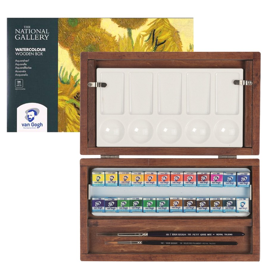 20848724 Краска акварель Набор акварельных красок Van Gogh National Gallery 24цв кювета деревянный короб Royal Talens 