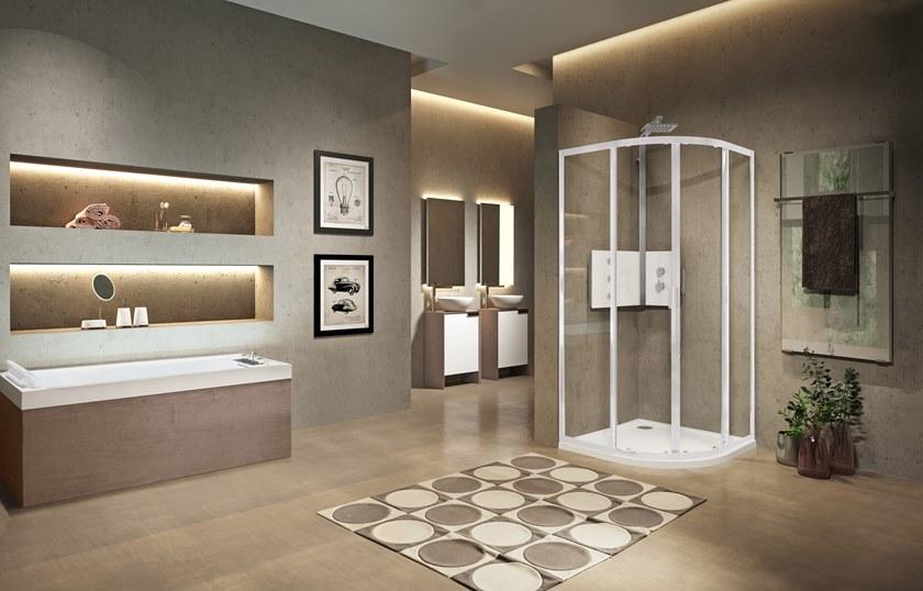 NOVELLINI Полукруглая душевая кабина с раздвижной дверью Lunes 2.0 sun-id-1427732 - Вид №1