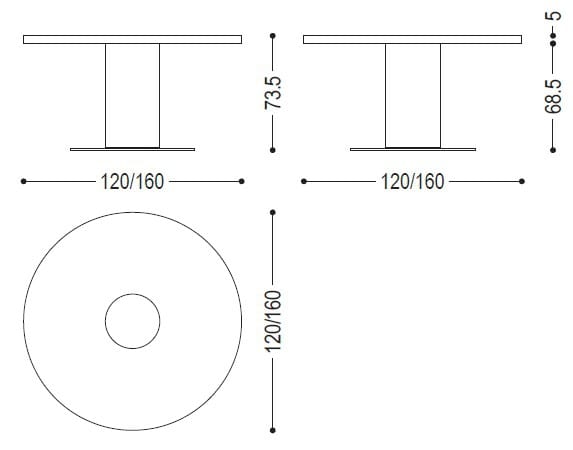 Круглый стол из массива дерева Riva 1920 Boss Executive ARCH-00099767 - Вид №3
