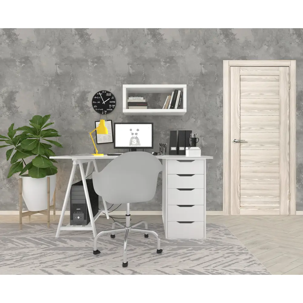 Комплект двери Верано глухая 90x200 см ПВХ цвет ривьера крем с добором 200 мм PORTIKA STLM-2191794 - Вид №1