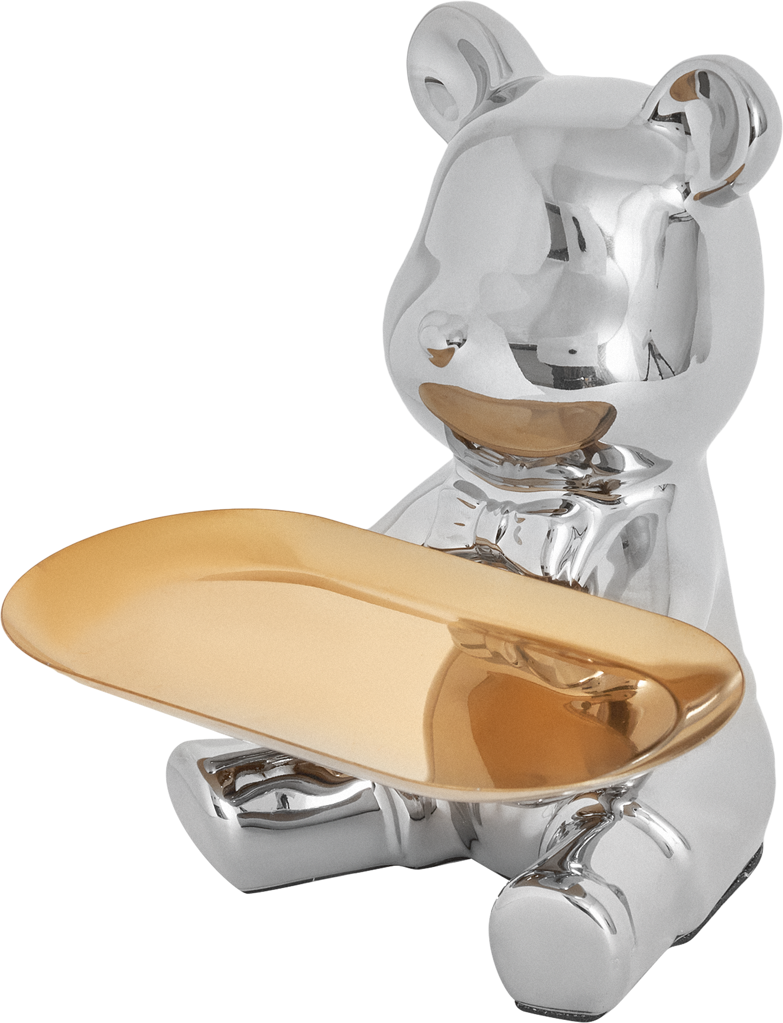 Декоративная подставка Мишка из керамики серебристого цвета 18×20 см 86383345 Santreyd STLM-0068368