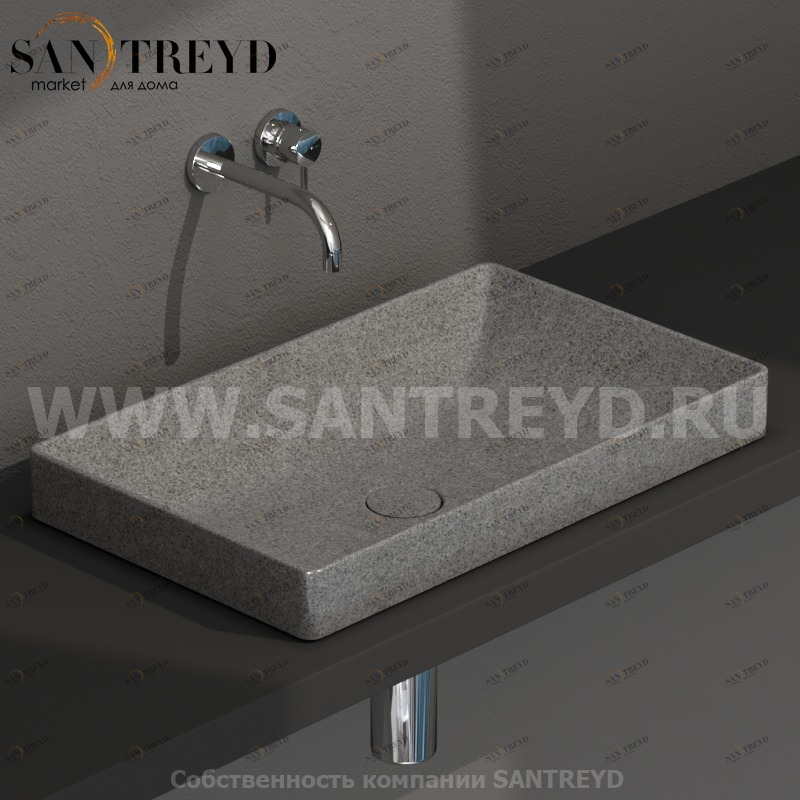 B6R61PG Встроенная раковина под столешницу прямоугольная Ceramica Globo T-EDGE