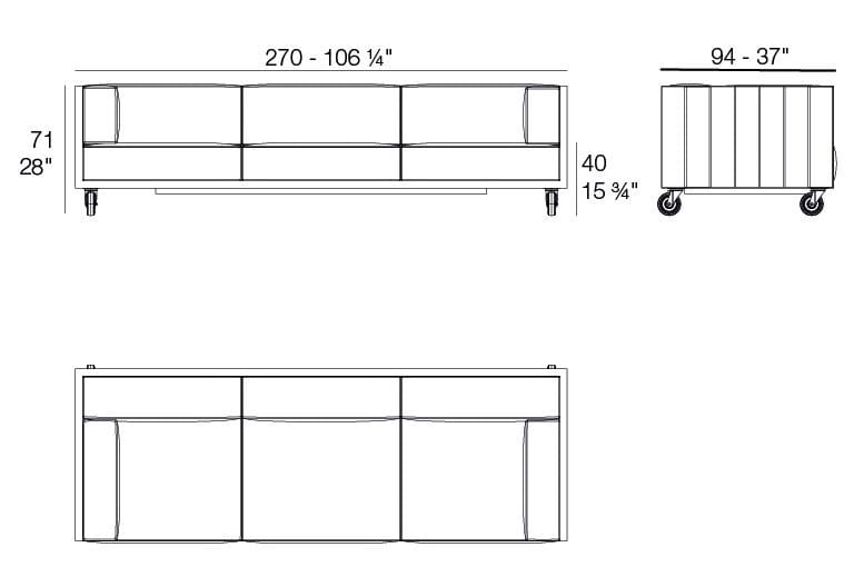 Алюминиевый и деревянный садовый диван Vondom виноградник ARCH-00118339 - Вид №3