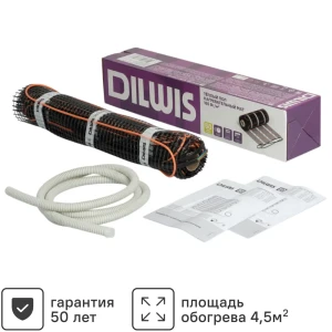 Нагревательный мат DILWIS для теплого пола 5 м² 800 Вт 89394463