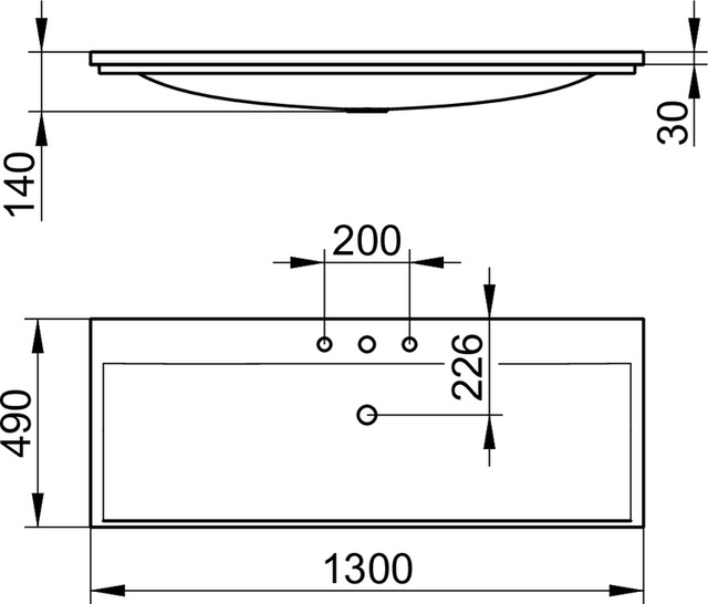 34081311303 Умывальник из минерального литья KEUCO Royal Reflex - Вид №2