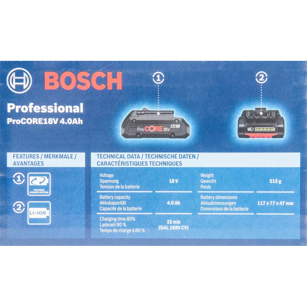 Аккумулятор Bosch Procore18V, 1600A016GB, 18 В Li-ion, 4 Ач 82270941 STLM-2135203 BOSCH PROFESSIONAL  - Вид №4