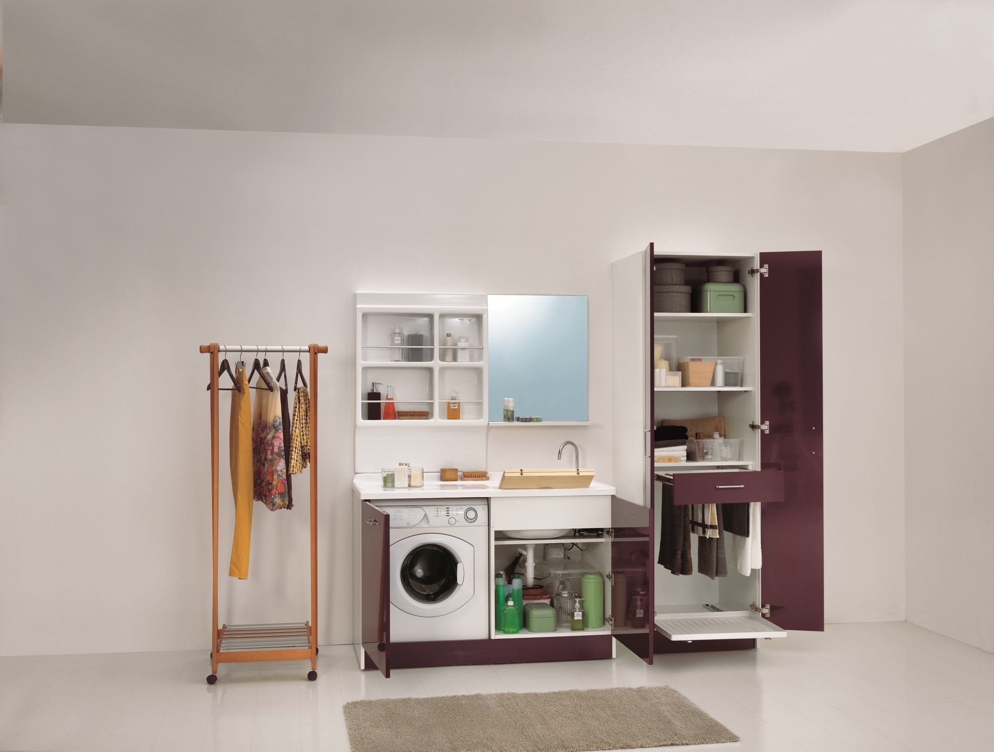 Керамический модульный шкаф для белья со стиральной машиной COLAVENE Active Wash ARCH-00139232 - Вид №12