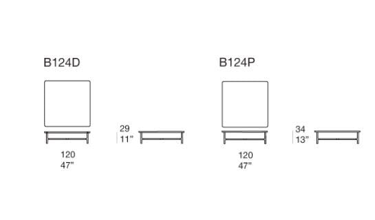 Квадратный низкий журнальный столик Paola Lenti Nesso ARCH-00107989 - Вид №3