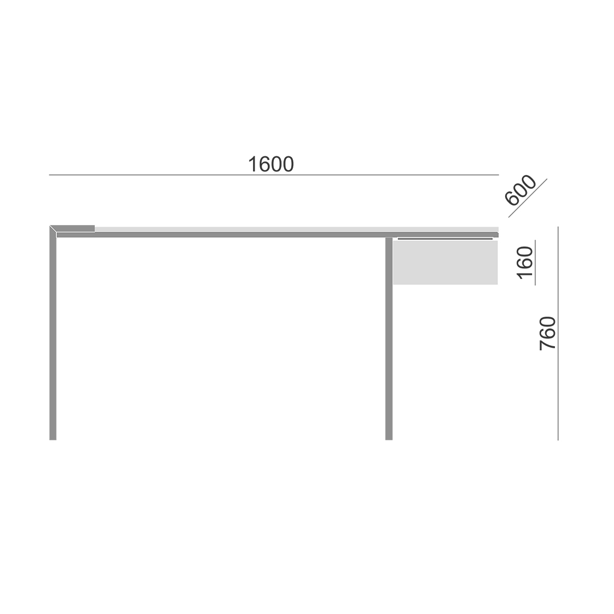Письменный деревянный стол белый 160 см Mak BRAGIN DESIGN  00-3879404 Бежевый;белый  - Вид №5
