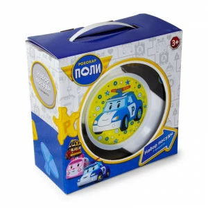 Набор стеклянной посуды в подарочной упаковке "Робокар Поли. Поли", 3 предмета ND PLAY РОБОКАР ПОЛИ 335845 Белый;голубой