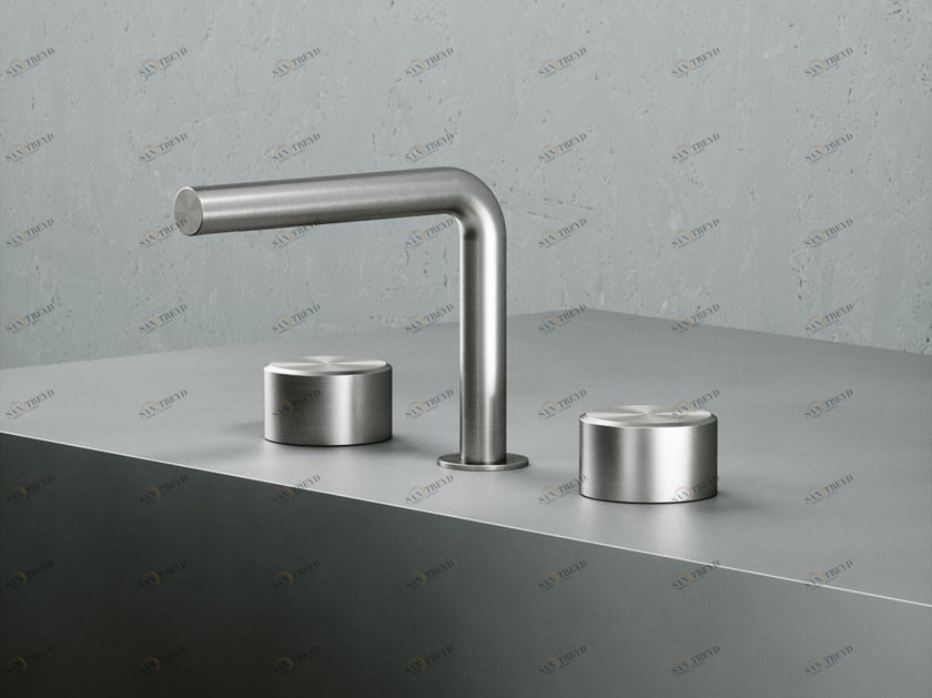 Quadrodesign Смеситель для раковины на 3 отверстия Stereo sun-id-1374786