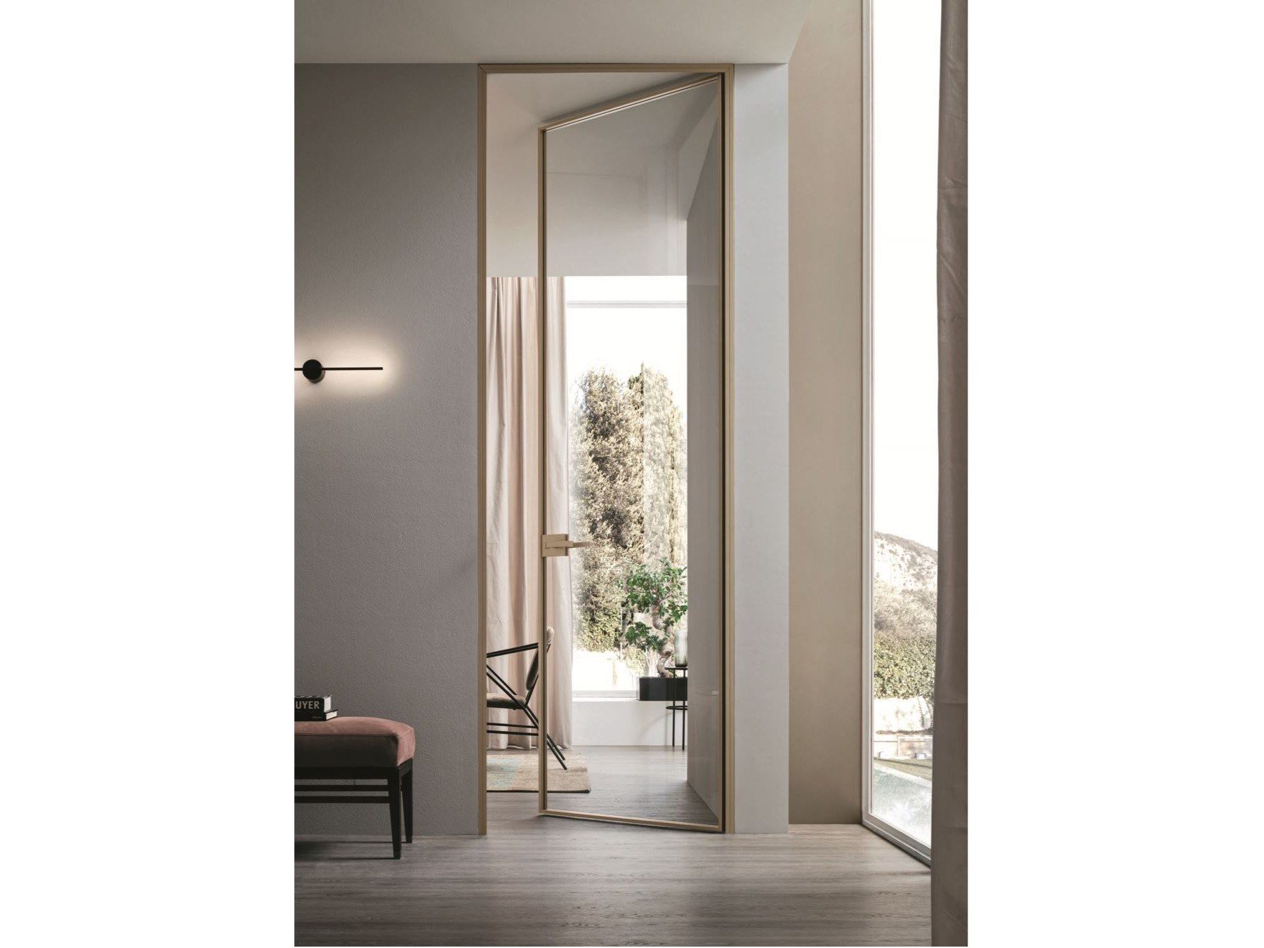 Стеклянная и алюминиевая распашная дверь BLUINTERNI Quadro-Line ARCH-00106648