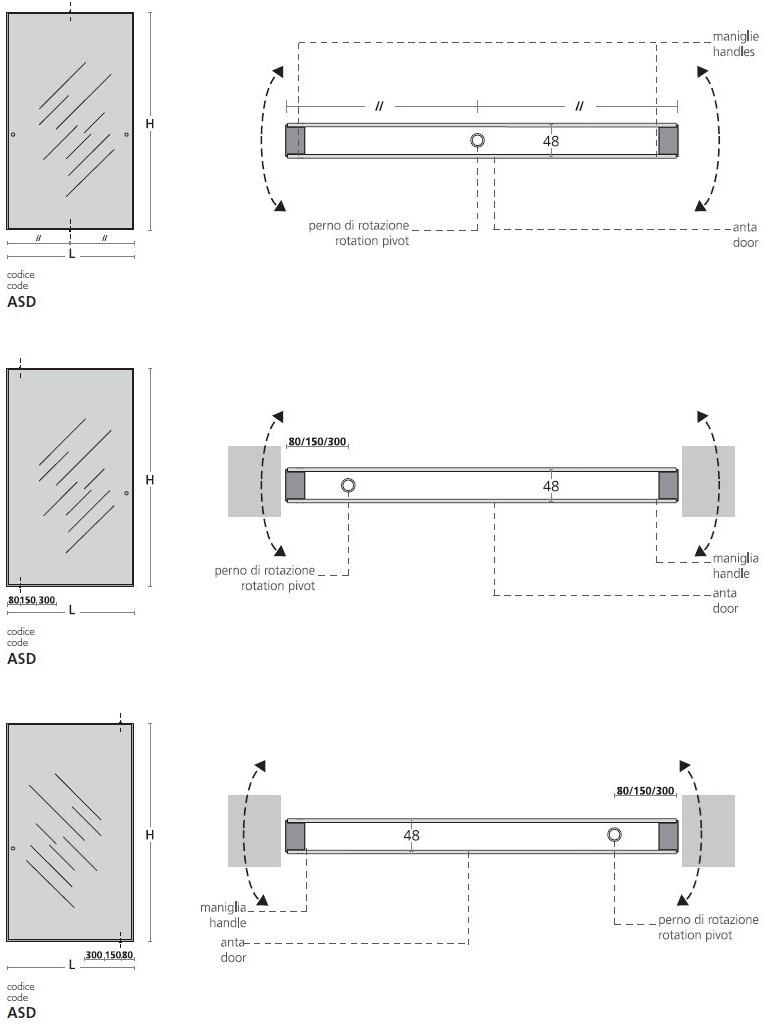Glas Italia Поворотная стеклянная дверь Aladin sun-id-1481133 - Вид №4