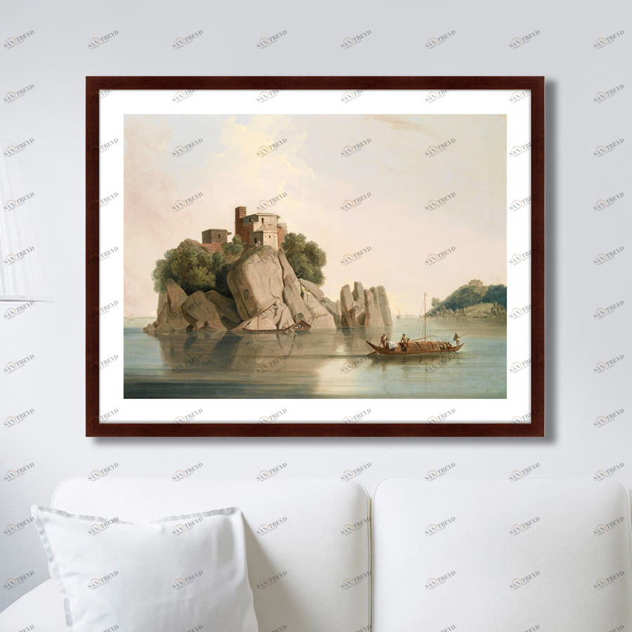 Картина: Carved rocks at Sultaungunge, Bihar, 1825г. КАРТИНЫ В КВАРТИРУ  264235 Разноцветный 