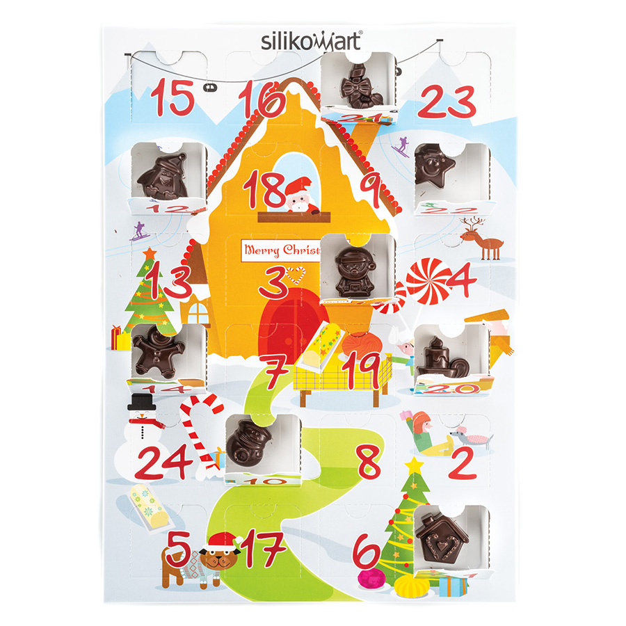 25.741.63.0060 Форма для приготовления конфет xmas countdown, 39 х 23 х 3,5 см, силиконовая Silikomart  - Вид №5