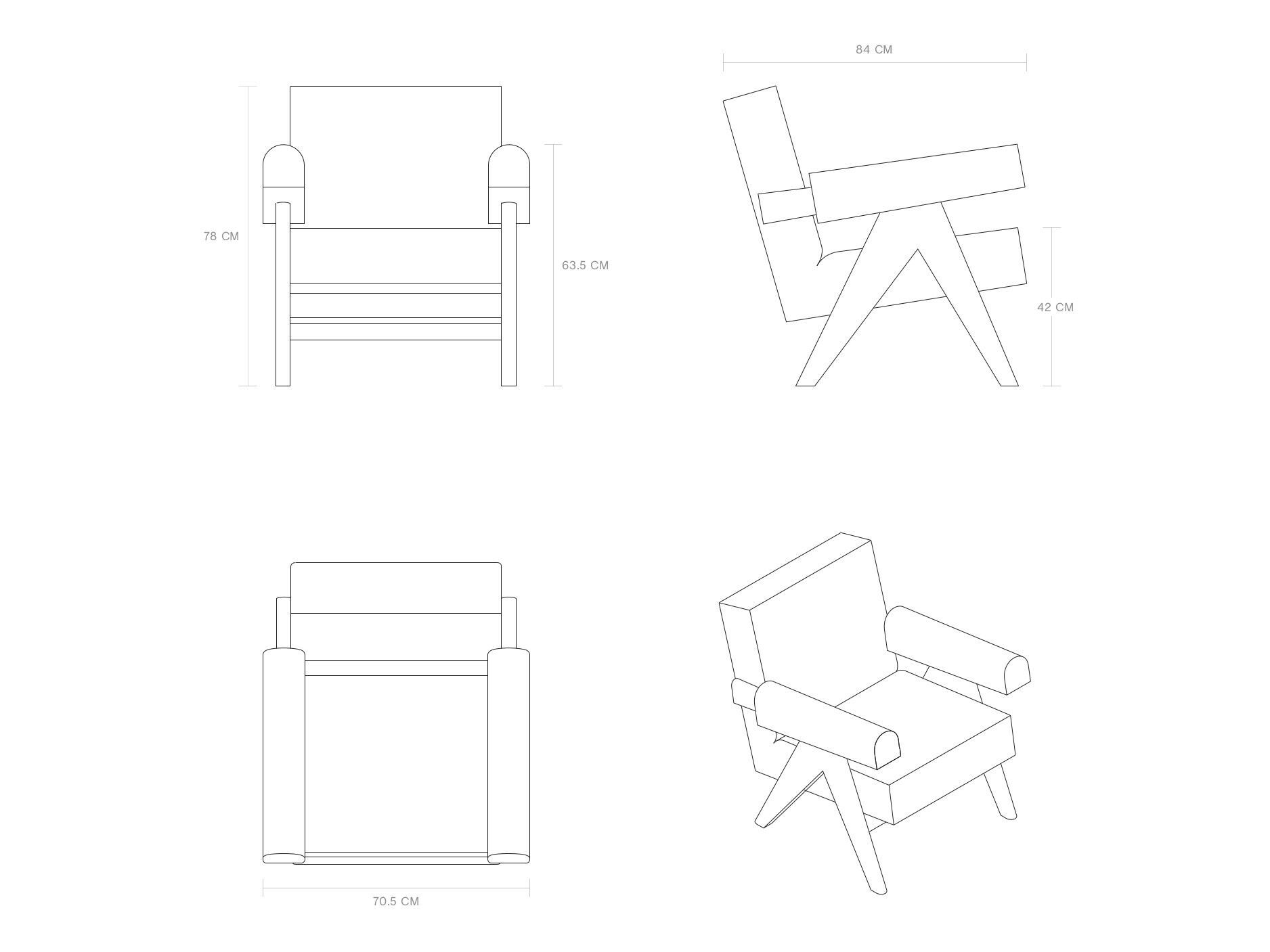 Тканевое кресло с подлокотниками Phantom Hands Project Chandigarh ARCH-00099136 - Вид №4
