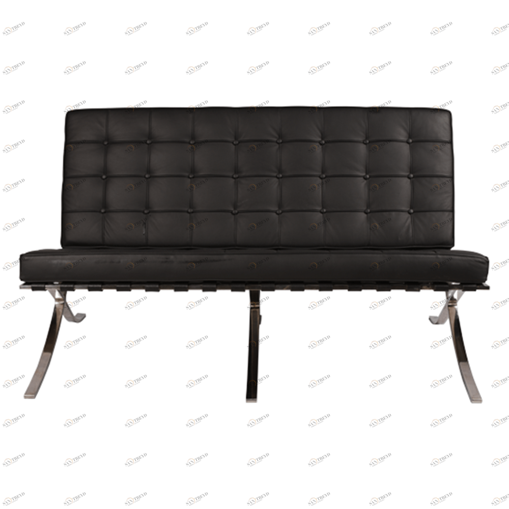 Диван Barcelona Style Loveseat Sofa прямой черный SOHO DESIGN ДИЗАЙНЕРСКИЕ, LUDWIG MIES VAN DER ROHE 131558 Черный 