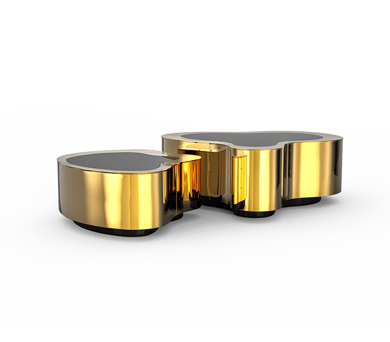 0-011 Центральный стол из полированной латуни с волнистой поверхностью Boca Do Lobo 