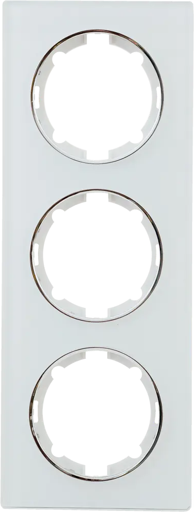 ONEKEYELECTRO Стеклянная рамка тройная белая для розеток и выключателей 82838523