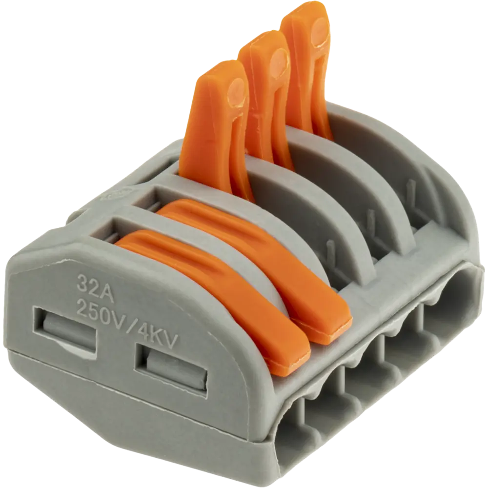 84746780 Клеммы соединительные монтажные с рычажком Duwi СМК 222-415 5-проводные 4мм² серые 50шт 26659 4 STLM-1113748  - Вид №2