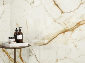 Белое керамическое покрытие с эффектом мрамора