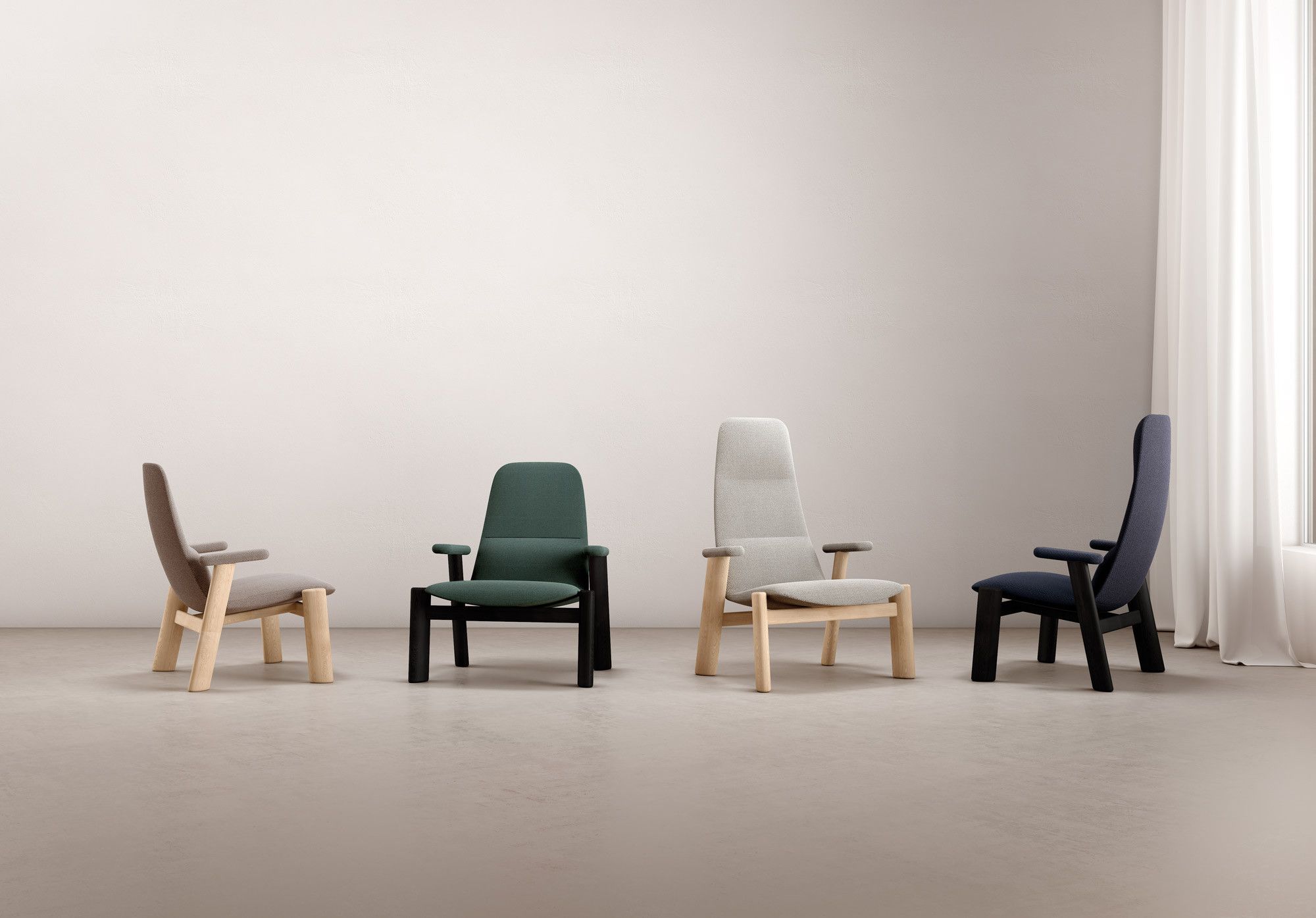 Тканевое кресло с подлокотниками и высокой спинкой Blasco&Vila Koko ARCH-00052337 - Вид №3