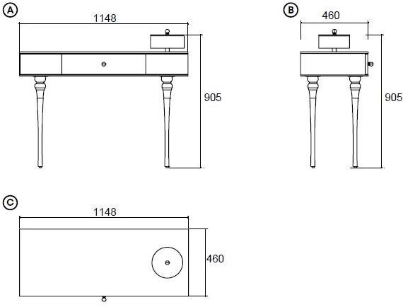 Enza Home Прямоугольная консоль с ящиками Piedra sun-id-1492110 - Вид №9