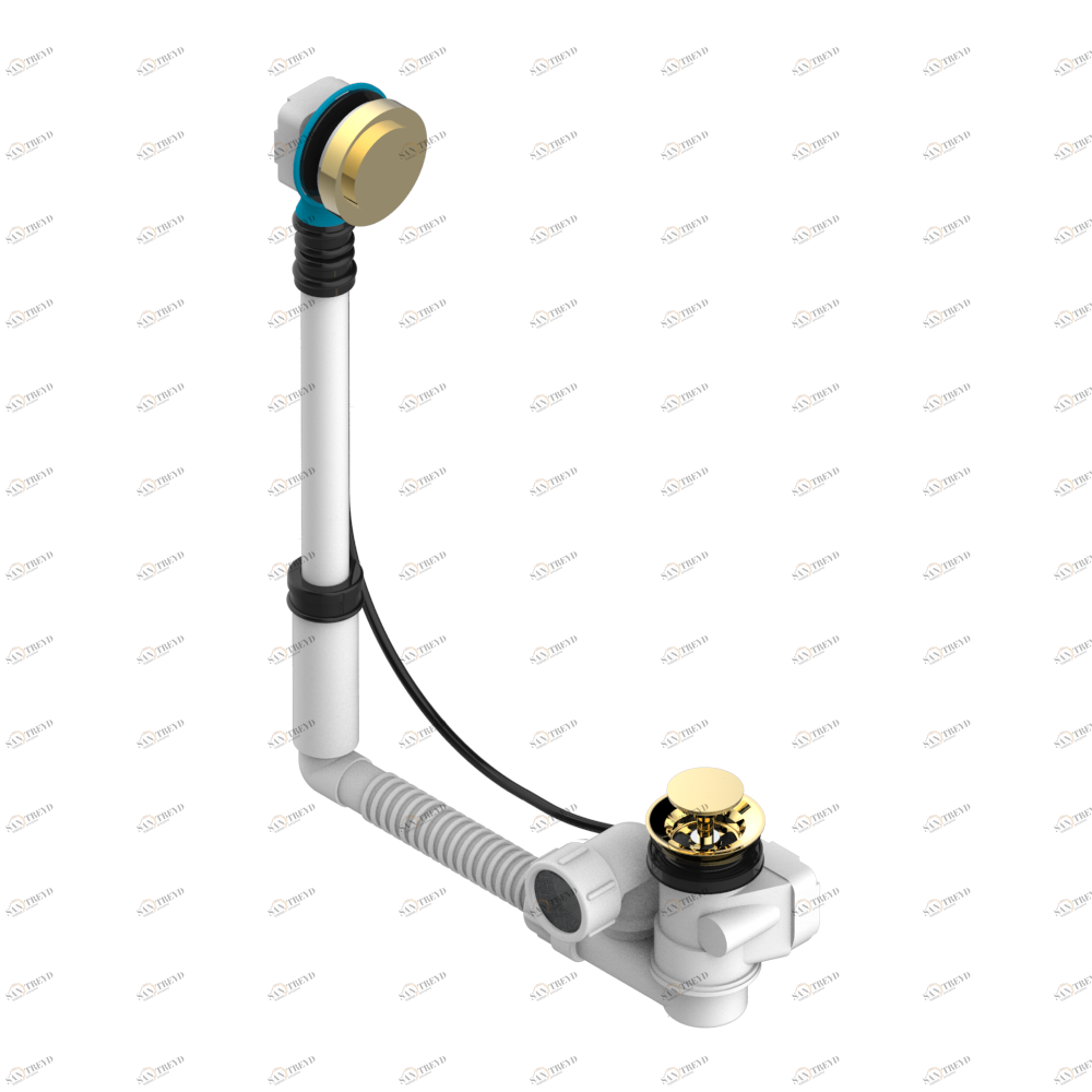 U2M-302 Перелив GEBERIT для ванны. Регулируемая высота : от 165 мм до 390 мм регулируемый вынос: от 110мм до 230мм - европейская модель - выпуск Ø 40 мм поставляется со стильный ручкой управления Thg-paris Nihal metal Золото U2M-302 CAT.F