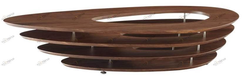 Ligne Roset Низкий журнальный столик из ореха  19960010 