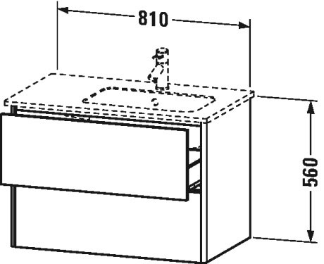XS417701818 Тумбочка подвесная XSquare #XS4177 810 x 478 мм Белый матовый, декор Duravit - Вид №1