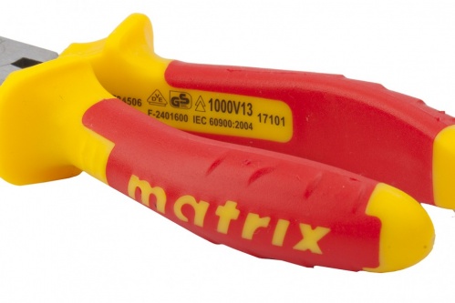Длинногубцы прямые Insulated 160 мм двухкомпонентные рукоятки MATRIX PROFESSIONAL 12545 - Вид №3