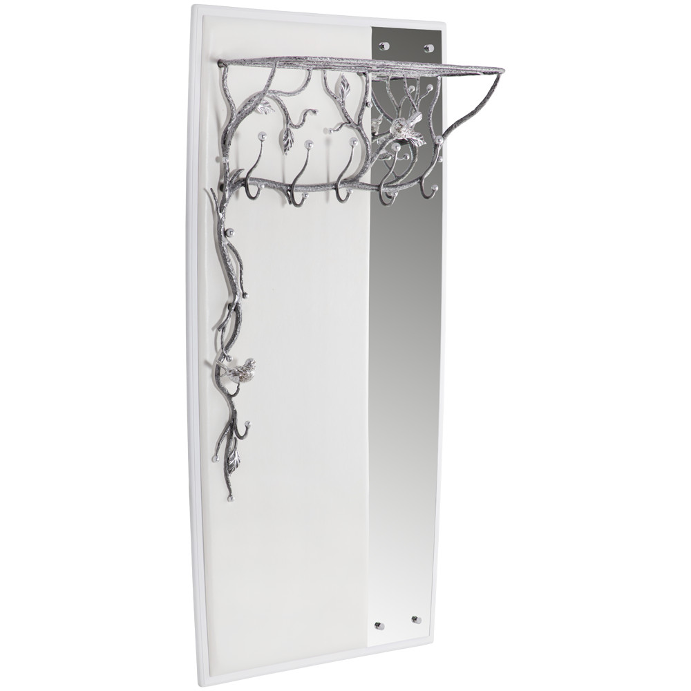 15011 Вешалка настенная Терра (с зеркалом) Айс Античное Серебро BOGACHO 4627196590359