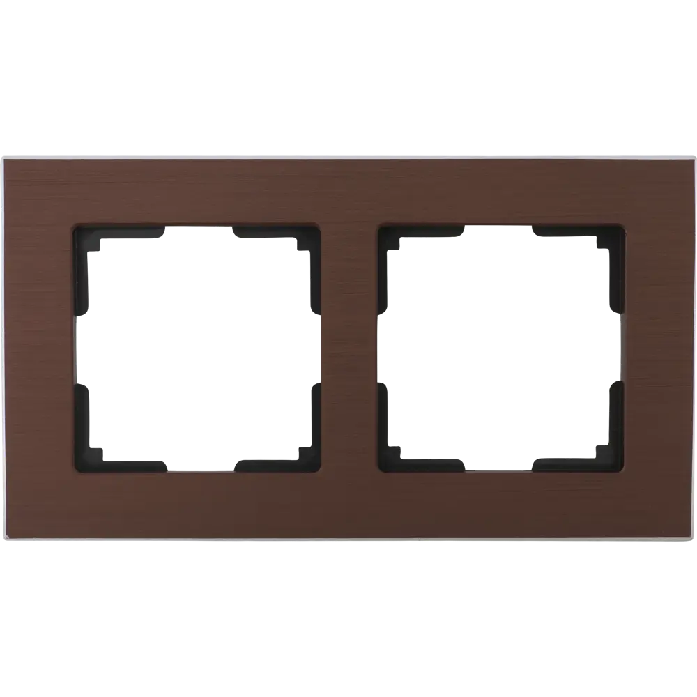 Рамка для розеток и выключателей Werkel Aluminium 2 поста, цвет коричневый STLM-2175944