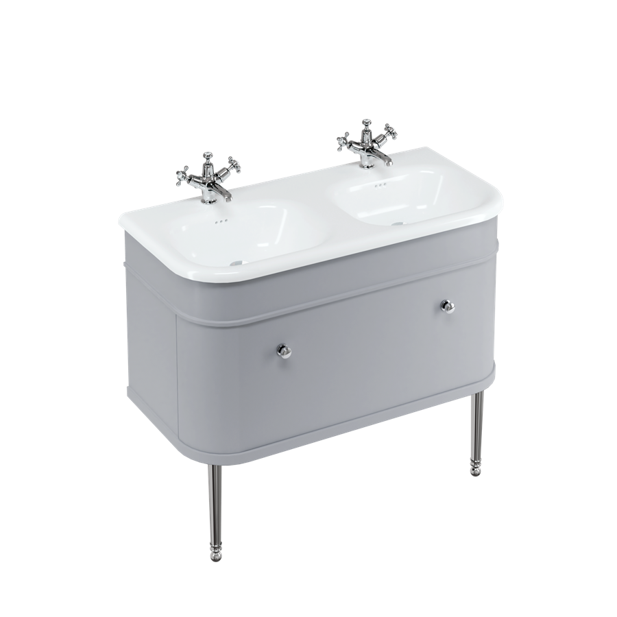 Burlington Chalfont Chalfont 1000мм Тумбочка с одним ящиком - Классический серый с золотыми ногами CH100G-CHLEGGOLD  - Вид №2