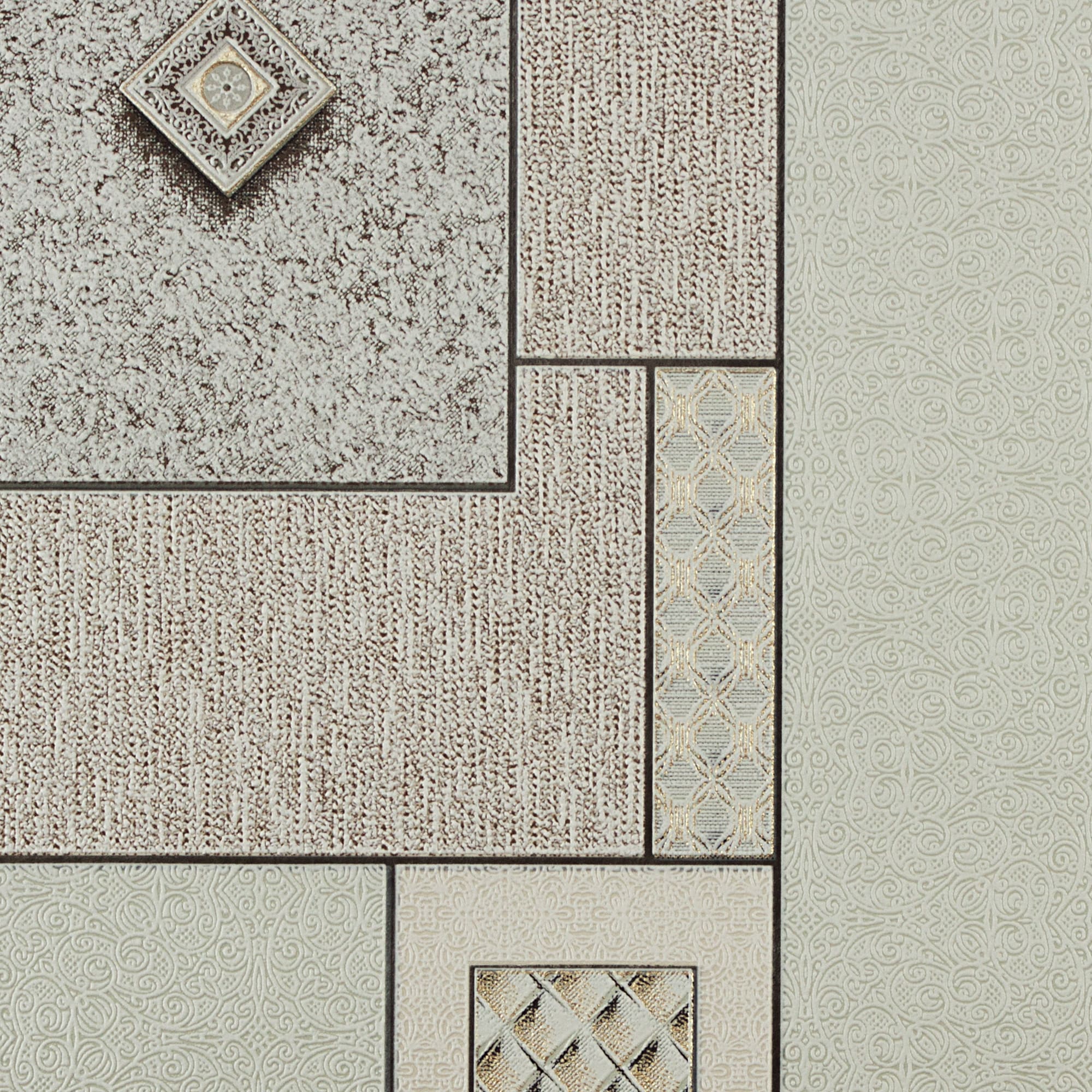 82399694 Обои виниловые зелёные 0.53 м 0209-2 Плитка Santreyd  - Вид №1