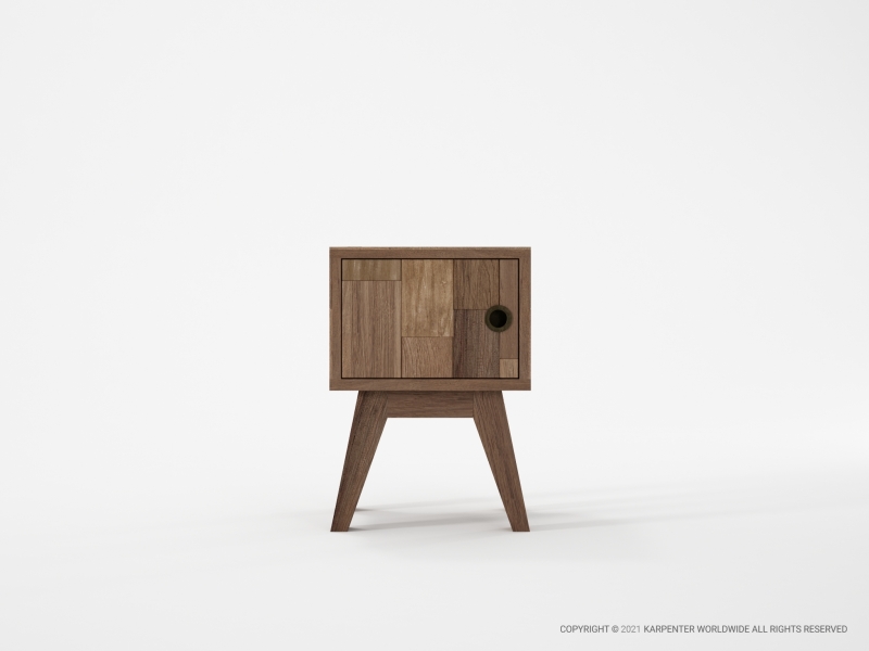 626_1334 Боковая - прикроватная тумбочка с дверцей Karpenter NEW BROOKLYN 